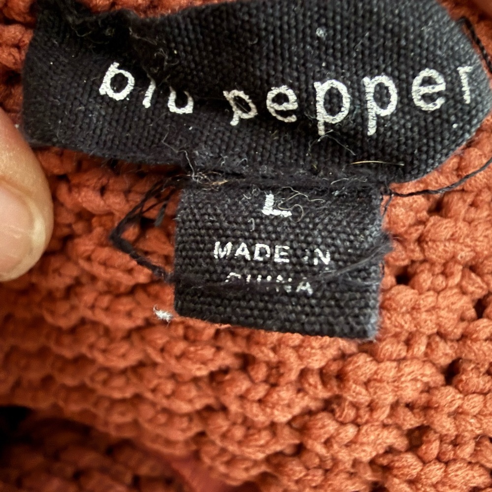 Blu Pepper Rust Crochet Halter Maxi Dress S Boho Festival Cottagecore - Picture 3 of 6